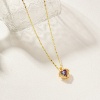 Picture of 1 Piece Eco-friendly Valentine's Day 18K Real Gold Plated Brass & Glass Lips Chain Heart Wing Luxury Colorful Crystal Ocean Heart Pendant Charm Necklace For Women 45cm(17.7") + 5cm(2") long