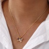 Bild von 1 Strang Umweltfreundlich Natürliche Pastoral Insekt 18K Echtgold plattiert Messing + Kubisch Zirkonia Kreuz Gliederketten Schmetterling Anhänger Halskette Für Frauen Geschenk 46cm + 6cm lang
