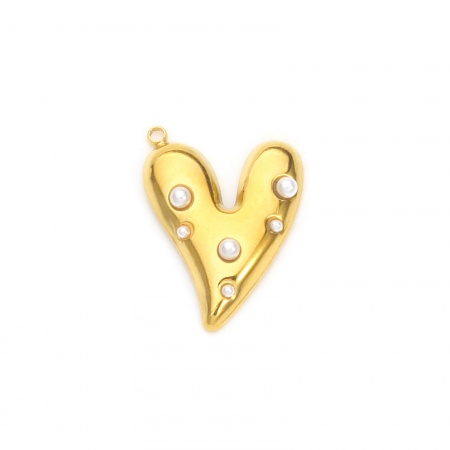 Picture of Eco-friendly PVD Vacuum Plating 304 Stainless Steel Pendants 18K Real Gold Plated Shell Fish Acrylic Imitation Pearl