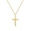 Picture of 1 Piece Eco-friendly Exquisite Religious 18K Real Gold Plated Brass Link Cable Chain Christ Jesus Cross Crucifix Pendant Charm Necklace Unisex Gift 46cm(18.1") + 6cm(2.4") long