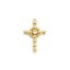 Immagine di 1 Pz Ottone Religione Ciondoli Placcato Oro 18K Croce Filigrana Trasparente Cubic Zirconiae 29mm x 19mm