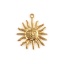 Picture of 2 PCs Eco-friendly PVD Vacuum Plating 304 Stainless Steel Galaxy Pendants 18K Gold Plated Sun Face 3.1cm x 2.7cm