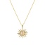 Picture of 1 Piece Eco-friendly Exquisite Galaxy 18K Gold Plated White Brass & Cubic Zirconia Curb Link Chain Sun Enamel Pendant Charm Necklace For Women Gift 45cm(17.7") + 5cm(2") long