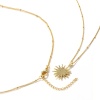 Picture of 1 Piece Eco-friendly Exquisite Galaxy 18K Gold Plated White Brass & Cubic Zirconia Curb Link Chain Sun Enamel Pendant Charm Necklace For Women Gift 45cm(17.7") + 5cm(2") long