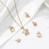 Picture of 1 Set ( 6 PCs/Set) Brass Ocean Jewelry Charms 18K Gold Plated Shell Mixed 3D