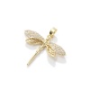Picture of 2 PCs Brass Insect Charm Pendant 18K Gold Plated Dragonfly Animal Micro Pave Clear Cubic Zirconia 29mm x 29mm