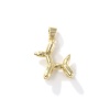 Picture of 2 PCs Brass Charm Pendant 18K Gold Plated Balloon Dog 3D 23mm x 16mm