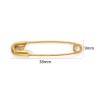 Picture of 10 PCs Vacuum Plating 304 Stainless Steel Safety Pin Brooches 18K Gold Plated 38mm x 9mm