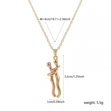 Picture of 1 Piece Eco-friendly Stylish Valentine's Day 18K Real Gold Plated Rose Gold Brass Link Cable Chain Lovers 3D Pendant Charm Necklace Unisex Gift 46cm(18.1") + 6cm(2.4") long