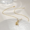 Picture of 1 Piece Eco-friendly Stylish Cute 18K Real Gold Plated Brass Link Cable Chain Balloon Dog 3D Pendant Charm Necklace Unisex Gift 45cm(17.7") + 5cm(2") long