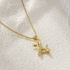 Picture of 1 Piece Eco-friendly Stylish Cute 18K Real Gold Plated Brass Link Cable Chain Balloon Dog 3D Pendant Charm Necklace Unisex Gift 45cm(17.7") + 5cm(2") long