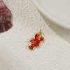 Picture of 1 Piece Eco-friendly Brass Ocean Jewelry Charms 18K Real Gold Plated Red Enamel Lobster 3D 24mm x 10mm