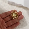 Picture of 1 Piece Eco-friendly Brass Galaxy Pendants 18K Real Gold Plated Sun Smile 3.6cm x 3cm