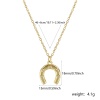 Picture of 1 Piece Eco-friendly Stylish West Cowboy 18K Real Gold Plated Transparent Clear Brass & Cubic Zirconia Link Cable Chain Luck Horseshoe Pendant Charm Necklace For Women Gift 46cm(18.1") + 6cm(2.4") long