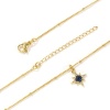 Picture of 1 Piece Eco-friendly Exquisite Galaxy 18K Real Gold Plated Dark Blue Brass & Cubic Zirconia Curb Link Chain Star Pendant Charm Necklace For Women Gift 45cm(17.7") + 5cm(2") long