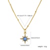 Picture of 1 Piece Eco-friendly Exquisite Galaxy 18K Real Gold Plated Dark Blue Brass & Cubic Zirconia Curb Link Chain Star Pendant Charm Necklace For Women Gift 45cm(17.7") + 5cm(2") long