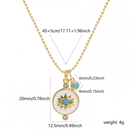 Picture of 18K Real Gold Plated Pendant Charm Necklace, Brass 45cm(17.7