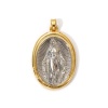Picture of 1 Piece Eco-friendly Brass Religious Pendants 18K Real Gold Plated & Real Platinum Plated Two Tone Oval Virgin Mary 3.5cm x 1cm
