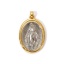 Immagine di 1 Pz Ecologico Ottone Religione Ciondoli Pendenti 18K Vero Oro Placcato & Vero Platino Placcato Doppio Colore Ovale Vergine Maria 3.5cm x 1cm