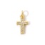 Immagine di 2 Pz Ecologico Ottone Religione Ciondoli 18K Vero Oro Placcato Croce Micro Spianare Trasparente Cubic Zirconiae 18mm x 8mm