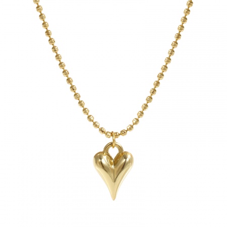18K Echtgold plattiert Kreuz Gliederketten Herz Anhänger Halskette, Messing 45cm + 5cm, Für Frauen, 3D, Exquisit Valentinstag Geschenk, Umweltfreundlich, 1 Strang