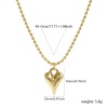 Bild von 18K Echtgold plattiert Kreuz Gliederketten Herz Anhänger Halskette, Messing 45cm + 5cm, Für Frauen, 3D, Exquisit Valentinstag Geschenk, Umweltfreundlich, 1 Strang