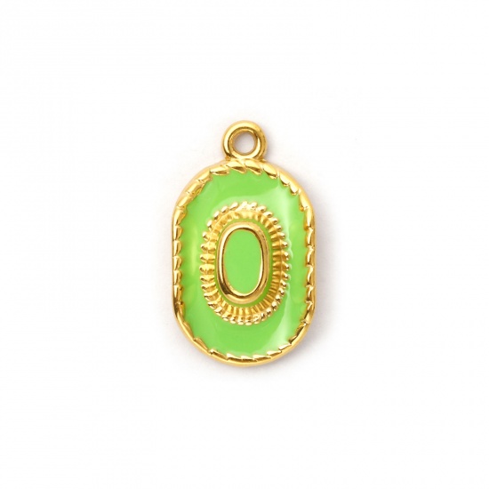 Immagine di 1 Piece Eco-friendly PVD Vacuum Plating 304 Stainless Steel West Cowboy Charms 18K Real Gold Plated Green Enamel Hat 3D 23mm x 13.5mm