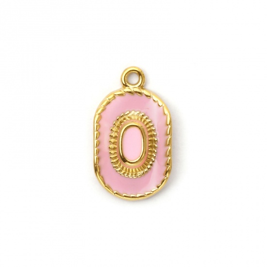 Immagine di 1 Piece Eco-friendly PVD Vacuum Plating 304 Stainless Steel West Cowboy Charms 18K Real Gold Plated Pink Enamel Hat 3D 23mm x 13.5mm