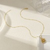 Bild von 18K Real Gold Plated Curb Link Chain Sunflower Pendant Charm Necklace, Brass 45cm(17.7") + 5cm(2"), For Women, Stylish Ocean Jewelry Gift, Eco-friendly, 1 Piece