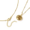 Bild von 18K Real Gold Plated Curb Link Chain Sunflower Pendant Charm Necklace, Brass 45cm(17.7") + 5cm(2"), For Women, Stylish Ocean Jewelry Gift, Eco-friendly, 1 Piece