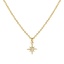 Picture of 18K Real Gold Plated Link Cable Chain Polaris Star Pendant Charm Necklace, Brass 45cm(17.7") + 5cm(2"), For Women, Clear Cubic Zirconia Dainty Galaxy Gift, Eco-friendly, 1 Piece