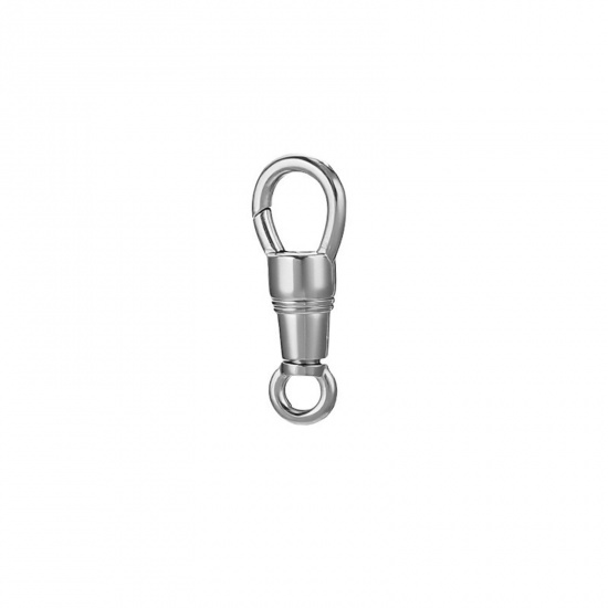 Image de 1 Pièce Fermoirs à Ressort en 304 Acier Inoxydable Respectueux de la Nature Goutte d'Eau Argent Mat Rotatif 23mm x 9mm