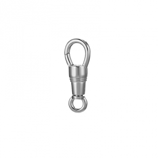 Image de 1 Pièce Fermoirs à Ressort en 304 Acier Inoxydable Respectueux de la Nature Goutte d'Eau Argent Mat Rotatif 25mm x 9mm