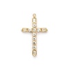 Picture of 1 Piece Eco-friendly PVD Vacuum Plating 304 Stainless Steel Religious Pendants 18K Real Gold Plated Cross Clear Cubic Zirconia 3.3cm x 2cm