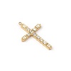 Picture of 1 Piece Eco-friendly PVD Vacuum Plating 304 Stainless Steel Religious Pendants 18K Real Gold Plated Cross Clear Cubic Zirconia 3.3cm x 2cm