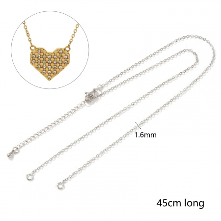 Immagine di 2 Pz Ecologico Ottone Squisito Catena a Cavo Collana Semilavorata per la Creazione di Gioielli Artigianali Fai-da-te Vero Platino Placcato 45cm + 5cm Lunghezza, Dimensione Catena: 1.6mm