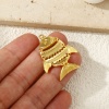 Imagen de 1 Unidad Respetuoso del Medio Ambiente Latón Joyería del océano Colgantes 18K Oro Real Chapado Pez Raya Movible 3.7cm x 2.4cm