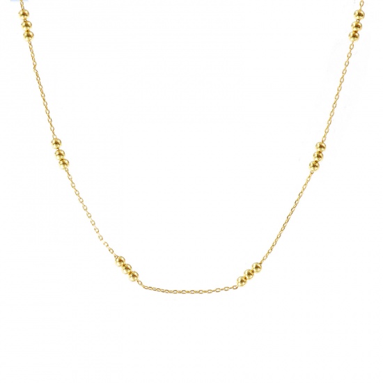 Immagine di 1 Pz 18K Vero Oro Placcato Catena a Cavo Collana, Ottone 40cm + 5cm, Dimensione della Catena: 0.8mm, Per Donne, in Rilievo, Minimalista Squisito Regalo, Ecologico