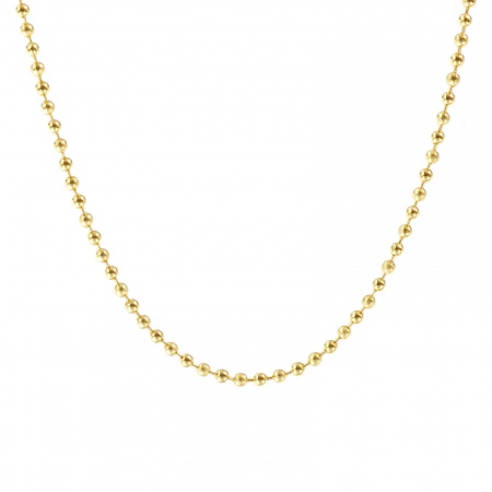 Picture of 1 Piece 18K Real Gold Plated Ball Chain Necklace, Brass 40cm(15.7") + 5cm(2"), Chain Size: 2mm, For Women, Sparkledust, Minimalist Exquisite Gift, Eco-friendly