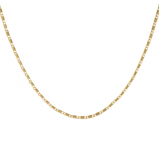 Immagine di 1 Pz 18K Vero Oro Placcato DE Gaulle Catena Collana, Ottone 40cm + 5cm, Dimensione della Catena: 1.6mm, Per Donne, Minimalista Squisito Regalo, Ecologico