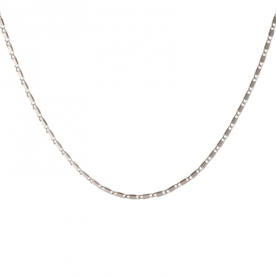 Immagine di 1 Pz Vero Platino Placcato DE Gaulle Catena Collana, Ottone 40cm + 5cm, Dimensione della Catena: 1.6mm, Per Donne, Minimalista Squisito Regalo, Ecologico