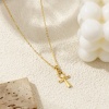 Bild von 18K Echtgold plattiert Kreuz Gliederketten Ankh ägyptisches Kreuz Anhänger Halskette, Messing 46cm + 6cm, Für Frauen, Hohl, Retro Religiös Geschenk, Umweltfreundlich, 1 Strang