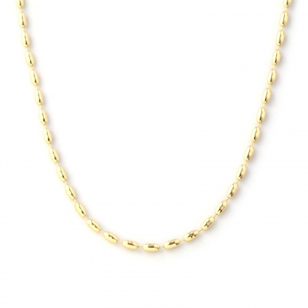 1 Strang 18K Vergoldet Kugelkette Kette Halskette, Messing 45cm + 4cm, Kettengröße: 2mm, Für Frauen, Minimalistisch Exquisit