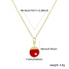 Picture of 18K Real Gold Plated Link Cable Chain Table Tennis Paddle Bat Pendant Charm Necklace, Brass 46cm(18.1") + 6cm(2.4"), For Women, Red Enamel Acrylic Imitation Pearl, Sport Gift, Eco-friendly, 1 Piece