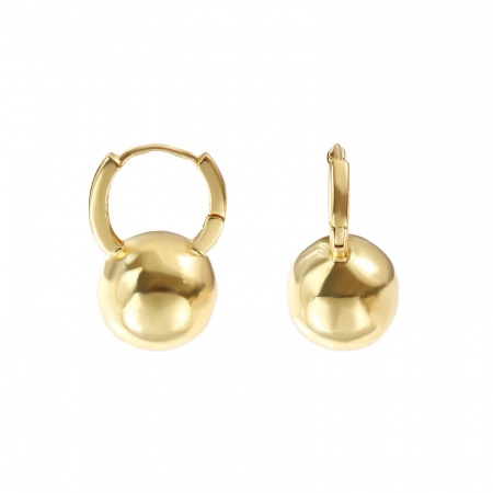 1 Paire Boucles d'Oreilles Créoles Exquis en Laiton Respectueux de la Nature Minimaliste Balle Plaqué Or Véritable 18K Cadeau Pour Femmes 22mm x 15mm, Taille de Fil: 0.8mm(taille 20)