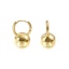 Immagine di 1 Paio Ecologico Minimalista Squisito 18K Vero Oro Placcato Ottone Palla Orecchini Circolari Per Donne Regalo 22mm x 15mm, Posta / Filo Dimensione: 0.8mm(20 misura)