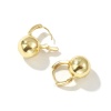 Изображение 1 Пара Экологичный Минималистский Изысканный 18K настоящее золото с покрытием Латунь Cфера Серьги-кольца Для женщин подарок 22мм x 15мм, Размер провода: 0.8мм(20 калибров)