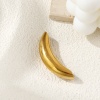 Bild von 1 Stück Umweltfreundliche PVD-Vakuumbeschichtung 304 Edelstahl Perlen zur DIY-Schmuckherstellung 18K Echtgold plattiert gebogenes Rohr 5.5cm x 1.2cm, Loch: ca. 7.5mm