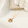 Bild von 1 Stück Umweltfreundliche PVD-Vakuumbeschichtung 304 Edelstahl Galaxis Charms 18K Echtgold plattiert Stern Blau Zirkonia 22mm x 19mm