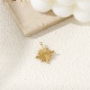 Bild von 1 Stück Umweltfreundliche PVD-Vakuumbeschichtung 304 Edelstahl Galaxis Charms 18K Echtgold plattiert Stern Blau Zirkonia 22mm x 19mm